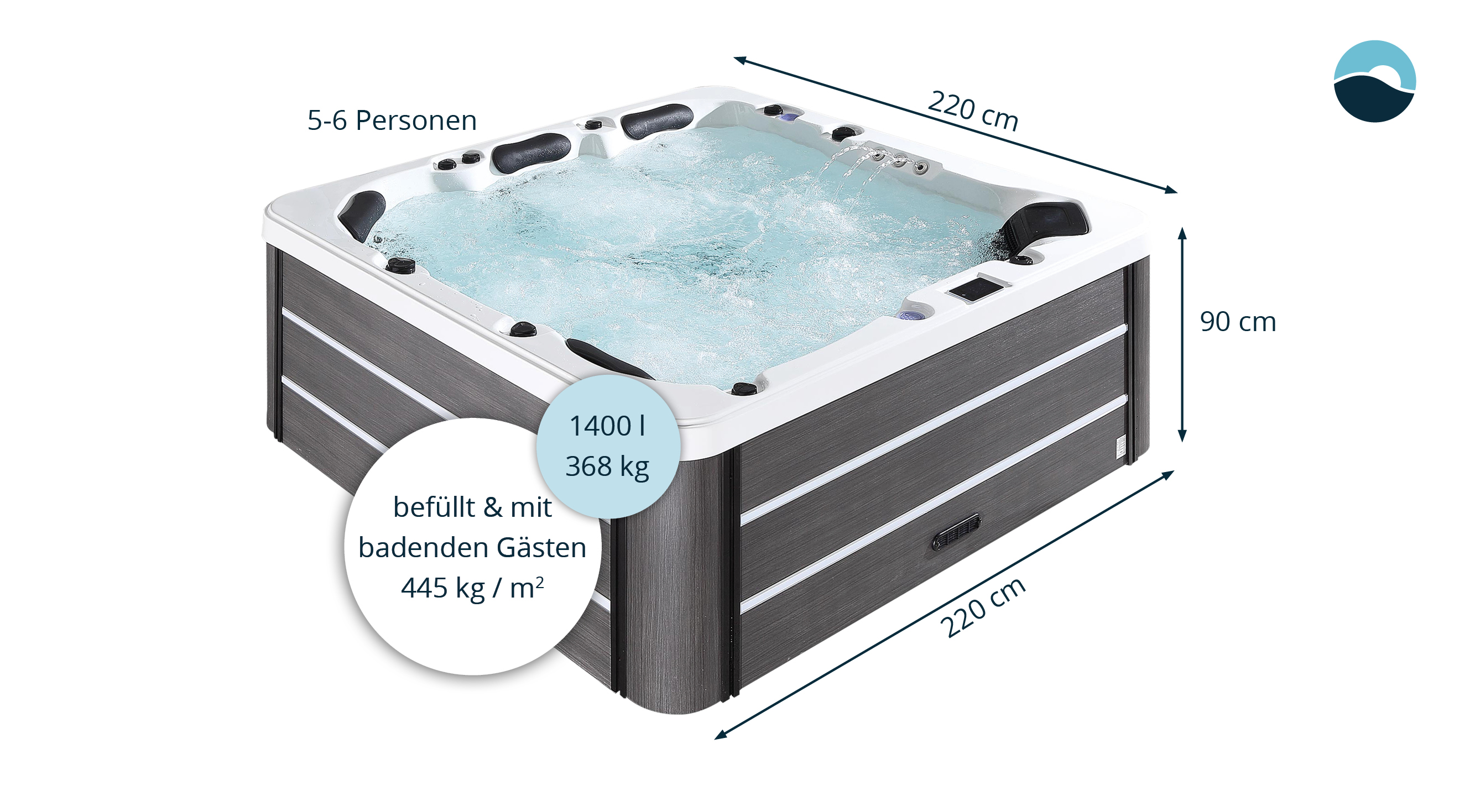Whirlpool balearis® PRO 5 inkl. Easy Lifter (Verkleidung: Dark)
